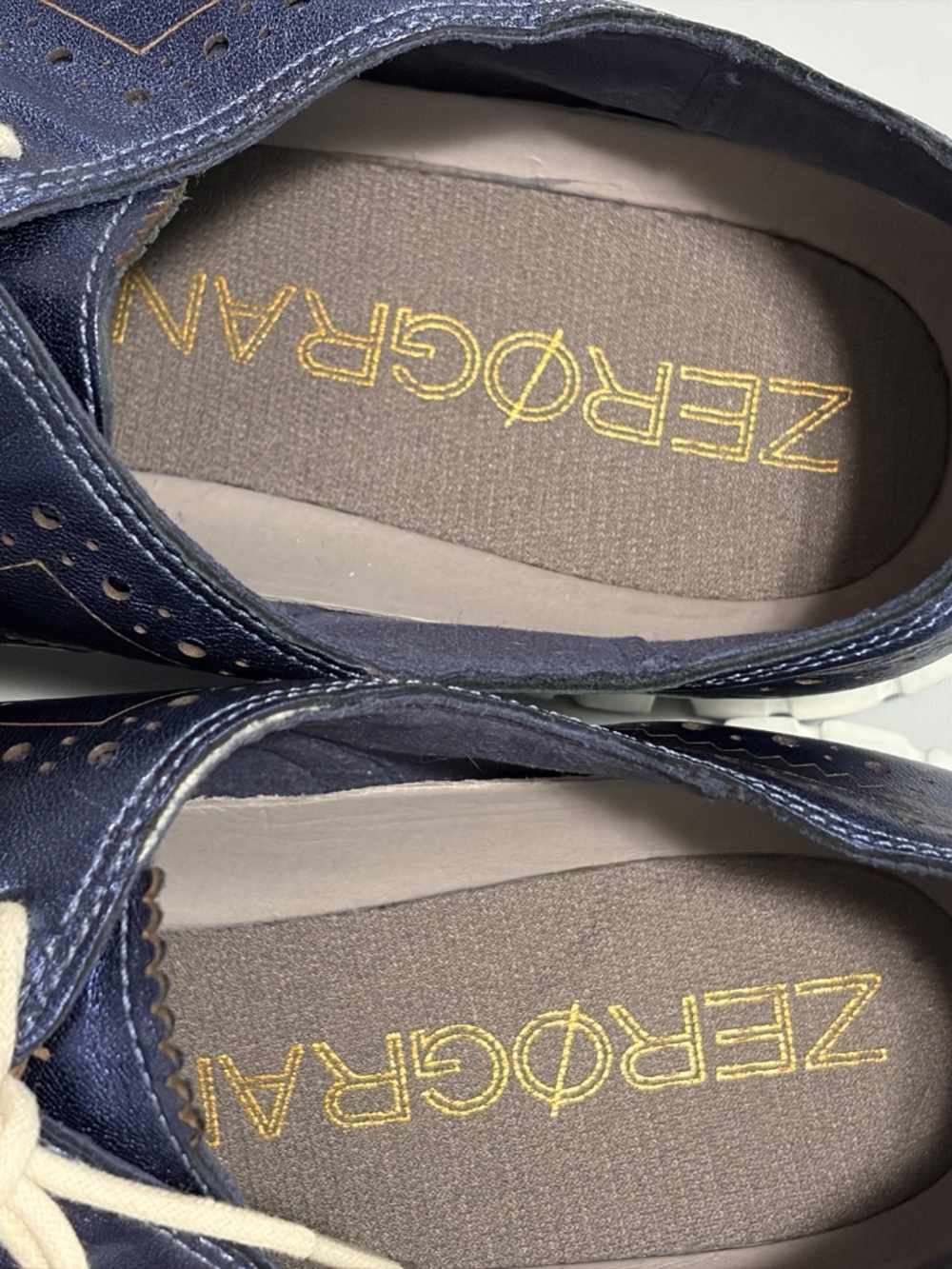 Cole Haan ZERØGRAND Metallic Blue Wingtip Oxfords Women’s 8.5 B - Picture 6 of 9